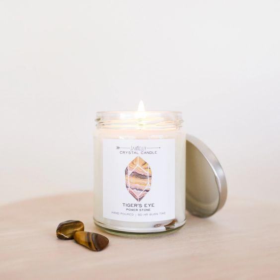 Tiger's Eye Crystal Candle-Power