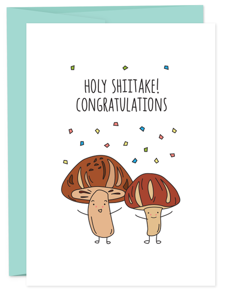 Holy Shiitake Congratulations Card