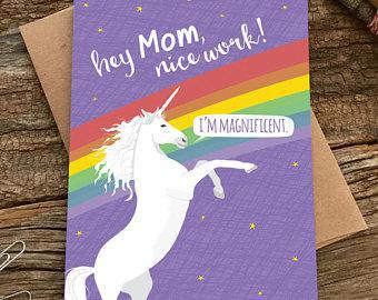 Mom Magnificent Unicorn Card