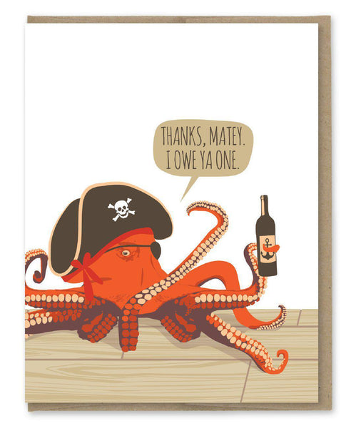 Thanks Matey Octopus Card
