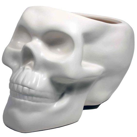 Ceramic Skull Planter