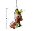 Glass Garden Gnome With Wheelbarrow Ornament