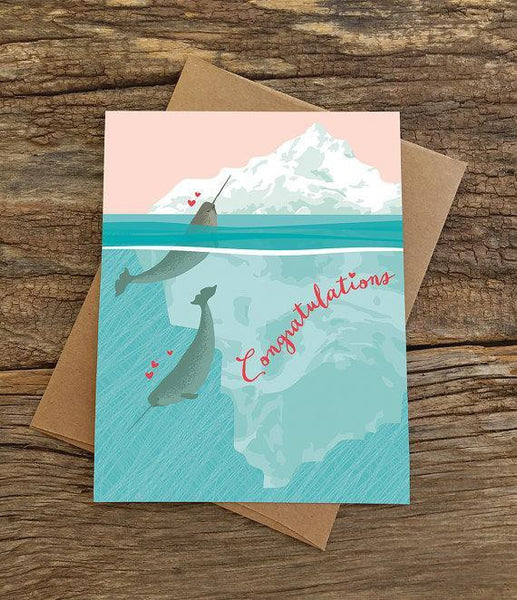 Congratulations, You Two Freaks Belong Together Card (Narwhals)