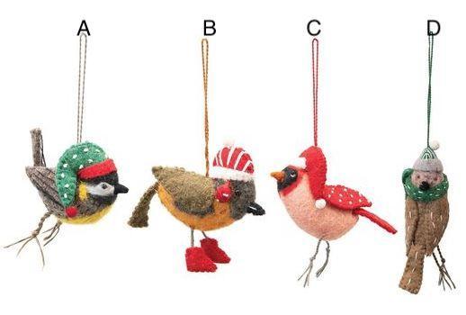 Felt Bird Ornament, 4 Styles To Choose From