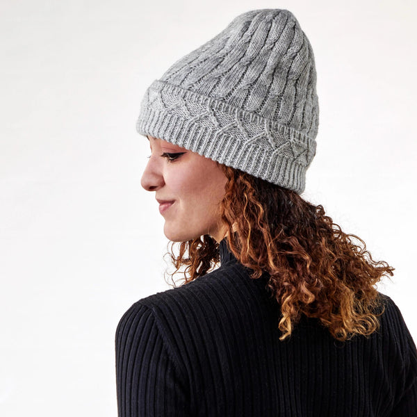 Cable Knit Hat made from Recycled Yarn (4 colors to choose from!)